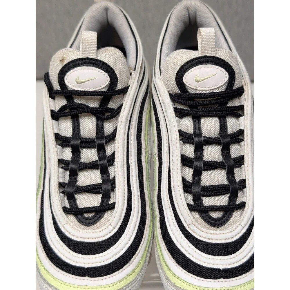 EUC Nike Air Max 97 Running Shoes Athletic Casual Gym Sz 8 White-Black-Volt